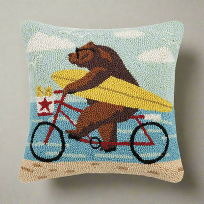 Surf Bike Bear California Hook Pillow, view 2