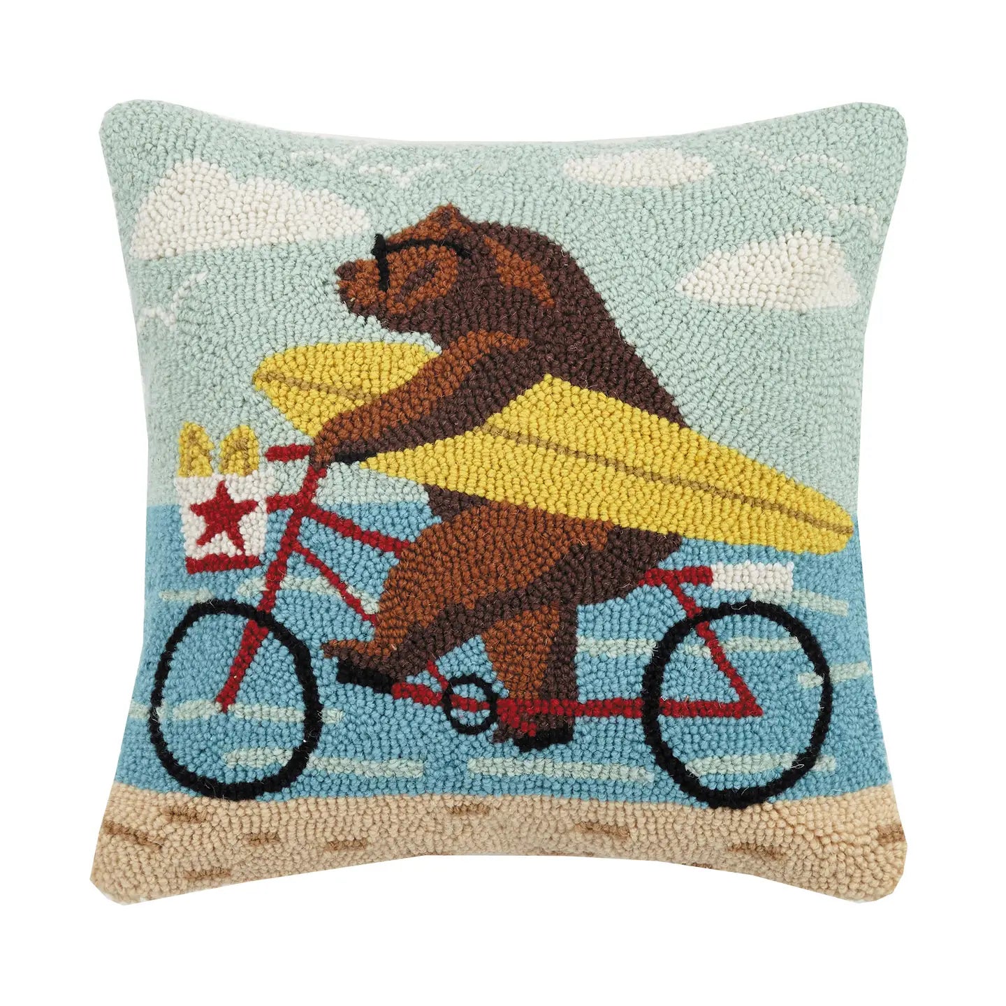 Surfing Bear California Hook Pillow