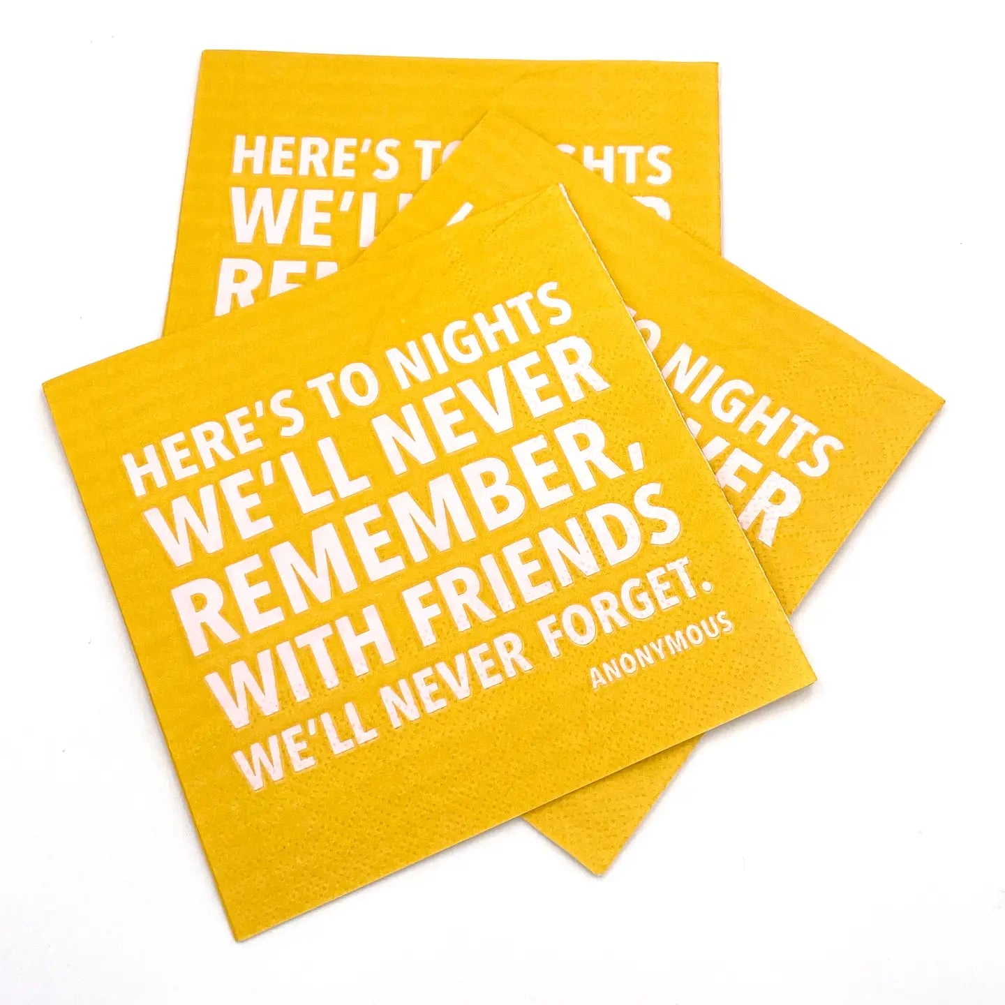 Funny Cocktail Napkins - To Nights We'll Never Remember