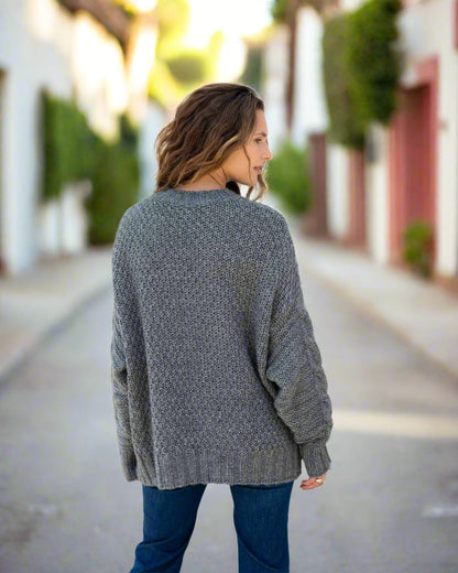 Topanga Cable Crewneck Sweater, view 2