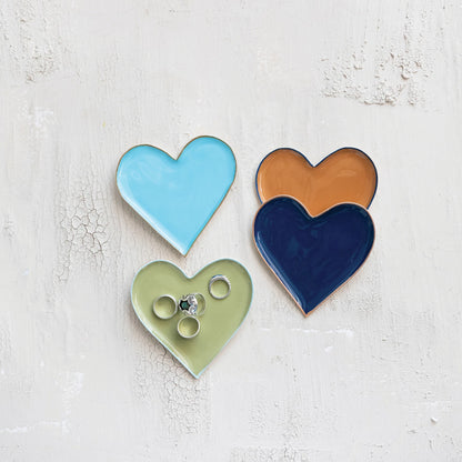 Enameled Metal Heart Tray, view 2