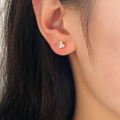 Trio Stud Earrings, view 2