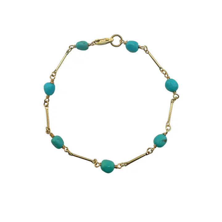 Turquoise & Chain Bracelet