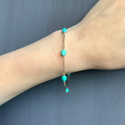 Turquoise & Chain Bracelet, view 2