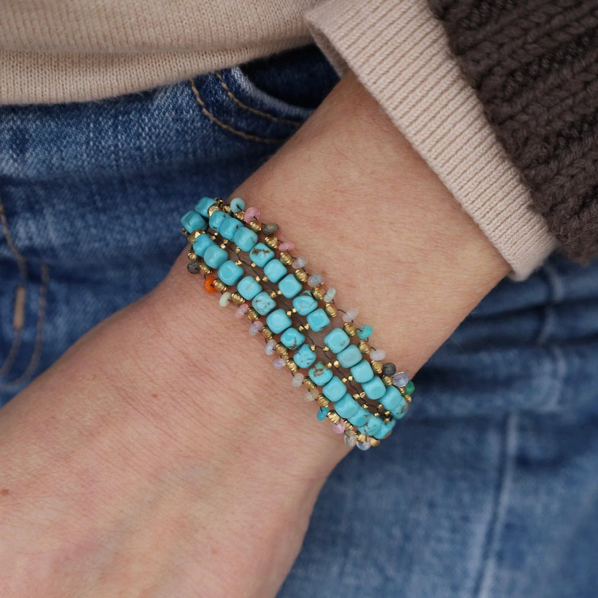 Turquoise & Opal Bracelet, view 2