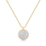 Two-Tone Large Pavé Disc Necklace