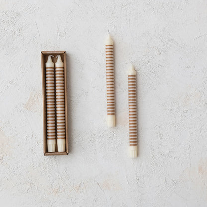 Unscented Striped Taper Candles Set/2