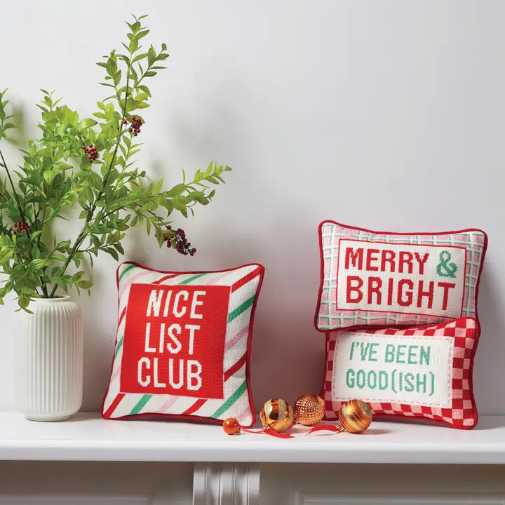 Until Proven Naughty Embroidered Pillow