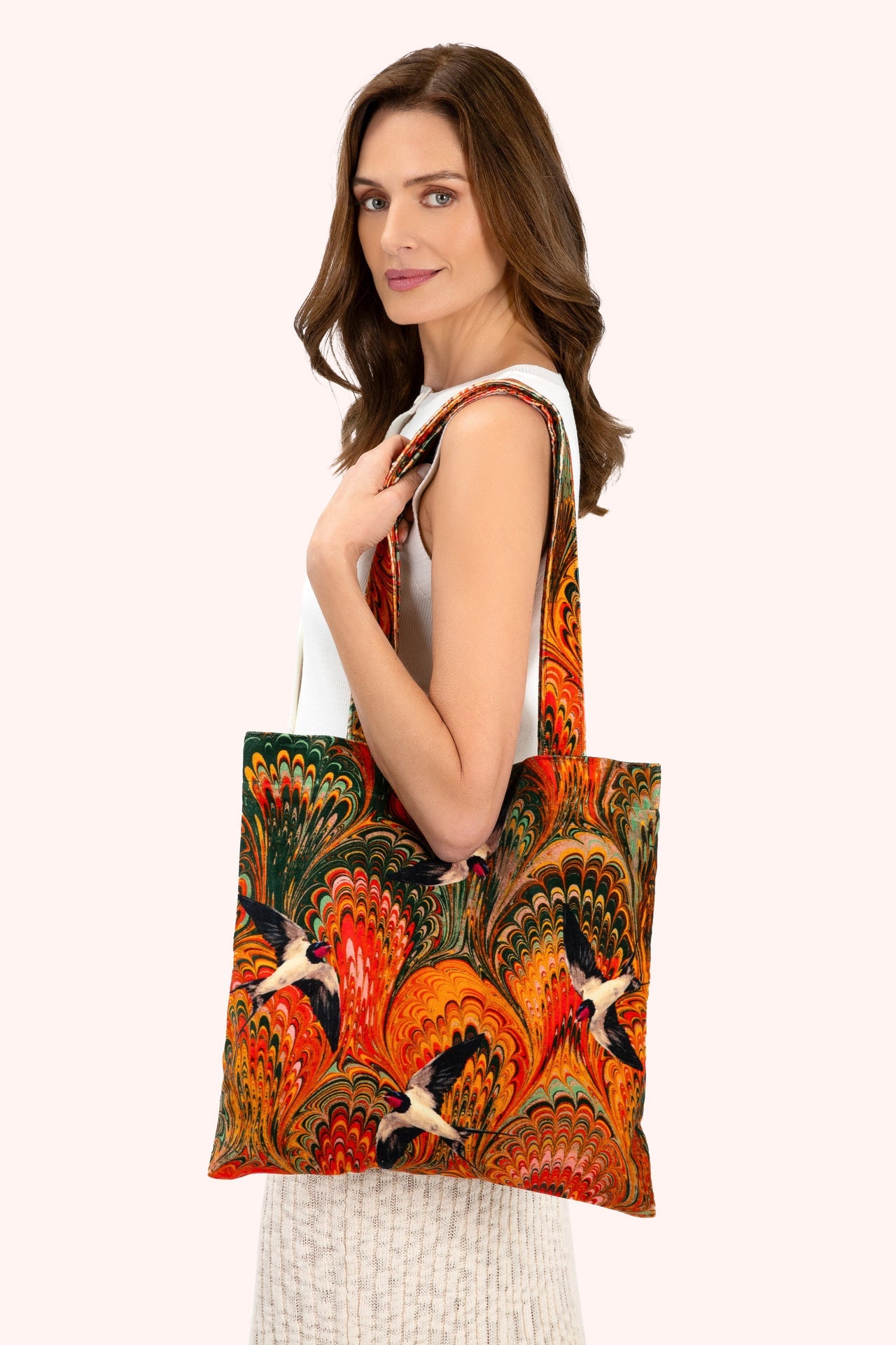 Powder Velvet Tote Bag