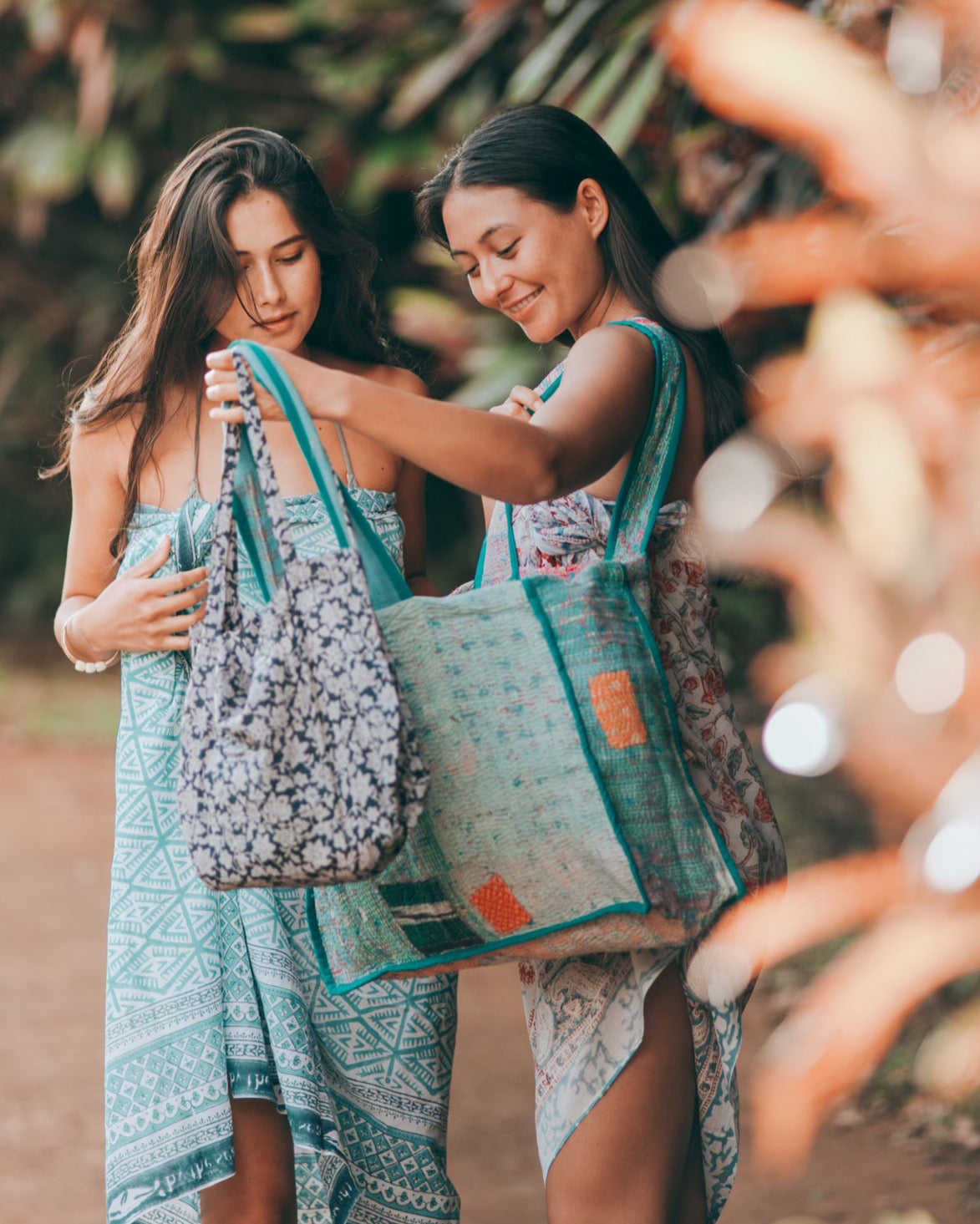 Vintage Kantha Cotton Beach Tote Asst, view 2