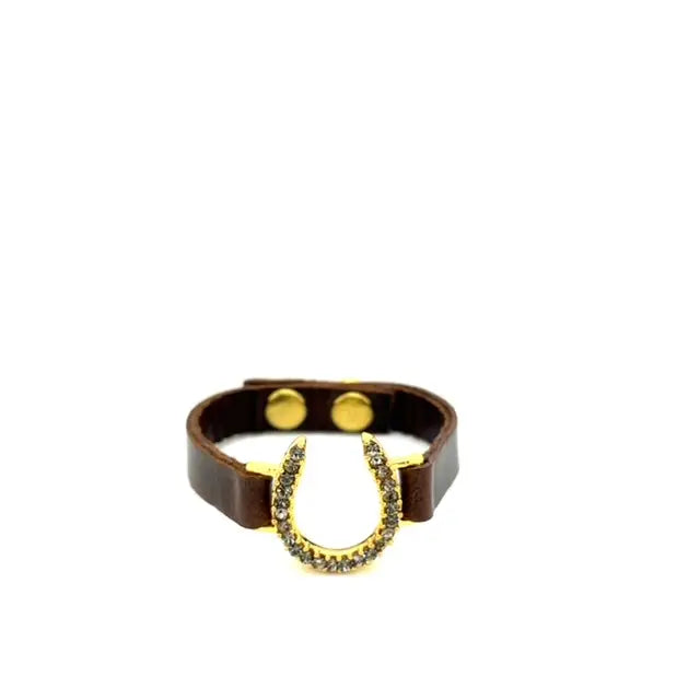 Skinny Horseshoe Leather Bracelet