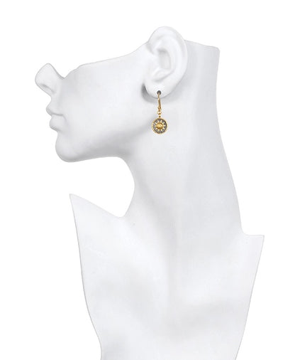 White Topaz Sun Moon Star Earrings, view 2