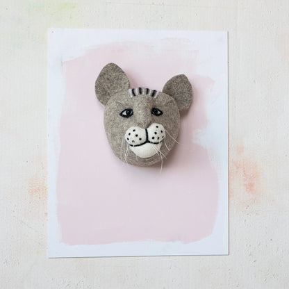 Felt animal head wall decor handmade from wool — dog design