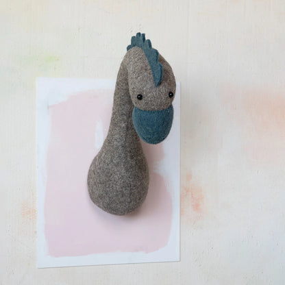 Felt animal head wall decor handmade from wool — dog design