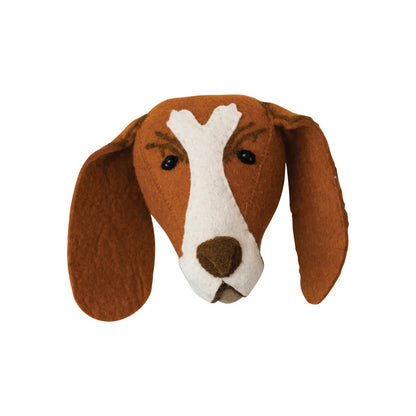 Felt animal head wall decor handmade from wool — dog design