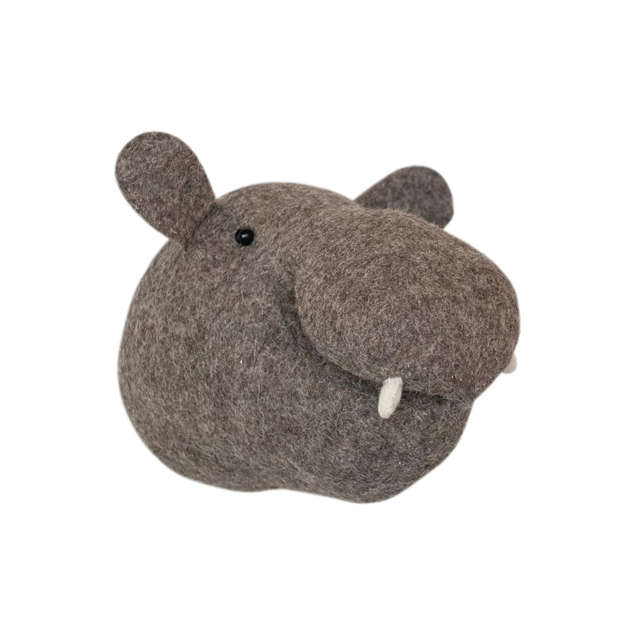 Felt animal head wall decor handmade from wool — dog design