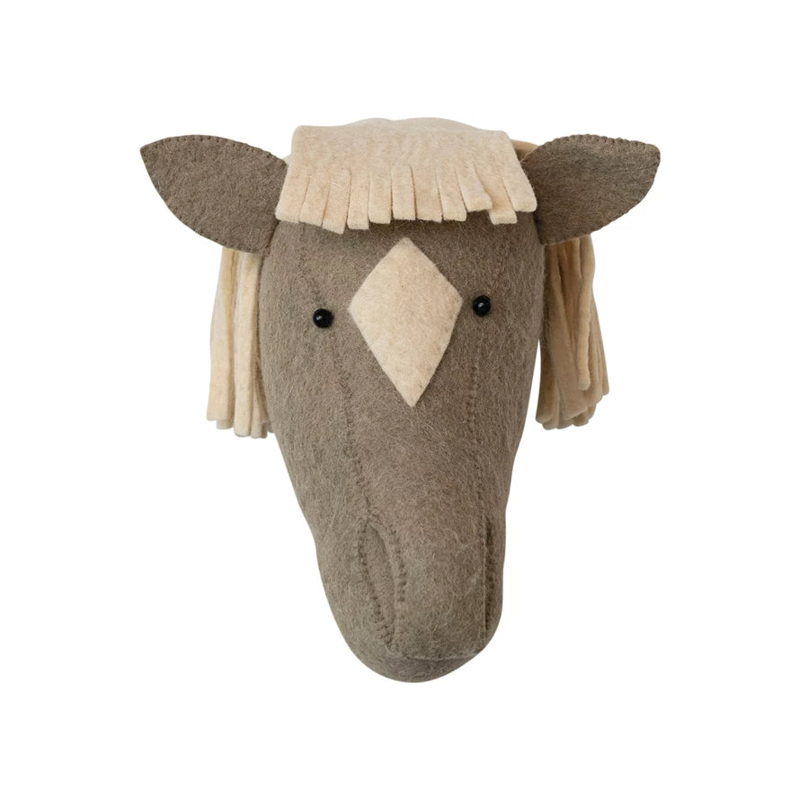 Felt animal head wall decor handmade from wool — dog design
