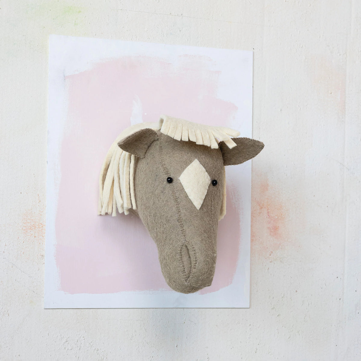 Felt animal head wall decor handmade from wool — dog design