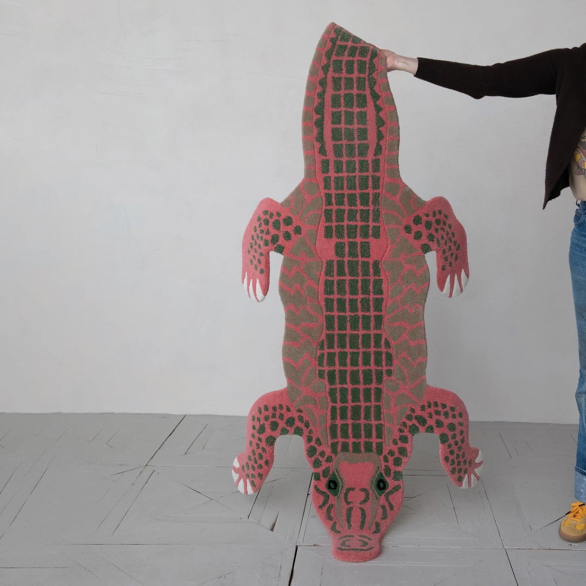 Wool Tufted Crocodile Rug, view 2