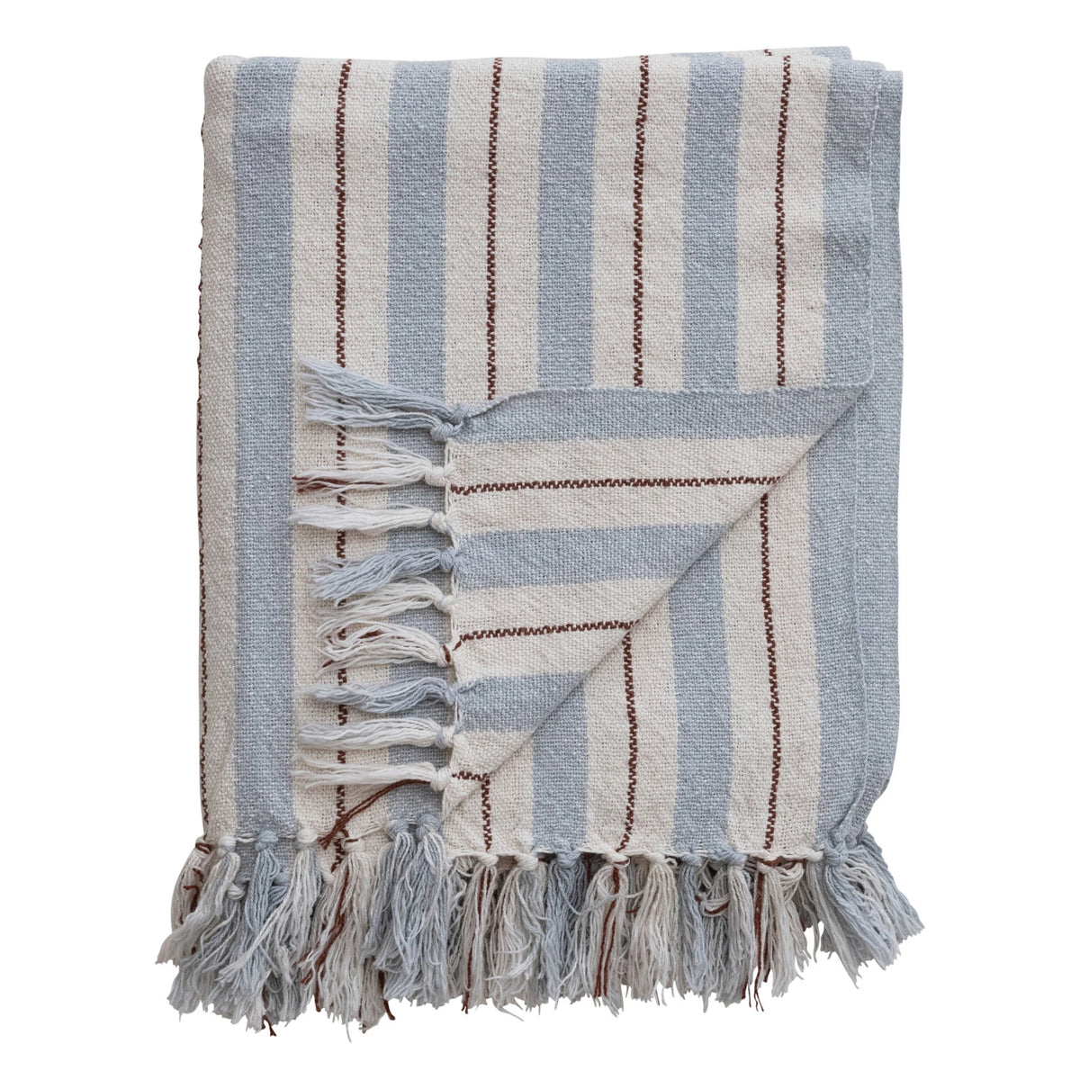 Woven Recycled Cotton Striped Throw