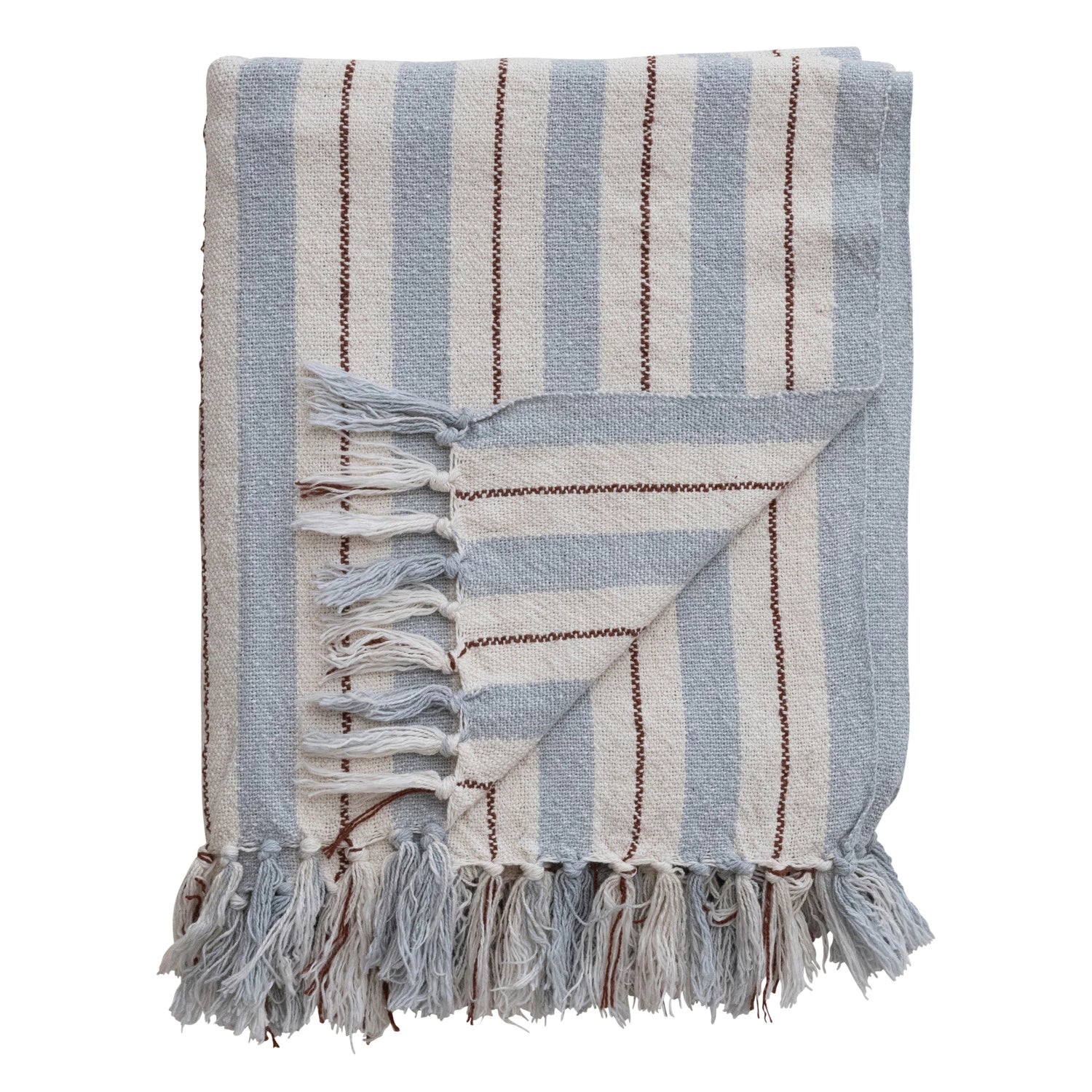 Woven Recycled Cotton Striped Throw