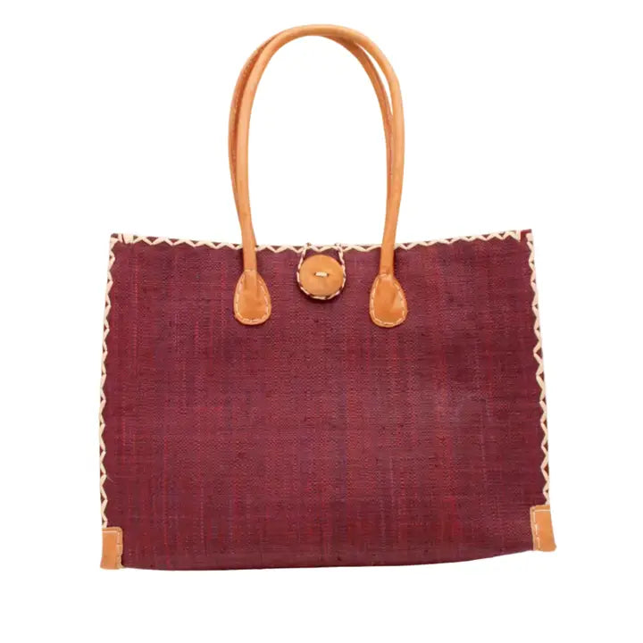 Zafran Medium Straw Tote, view 3