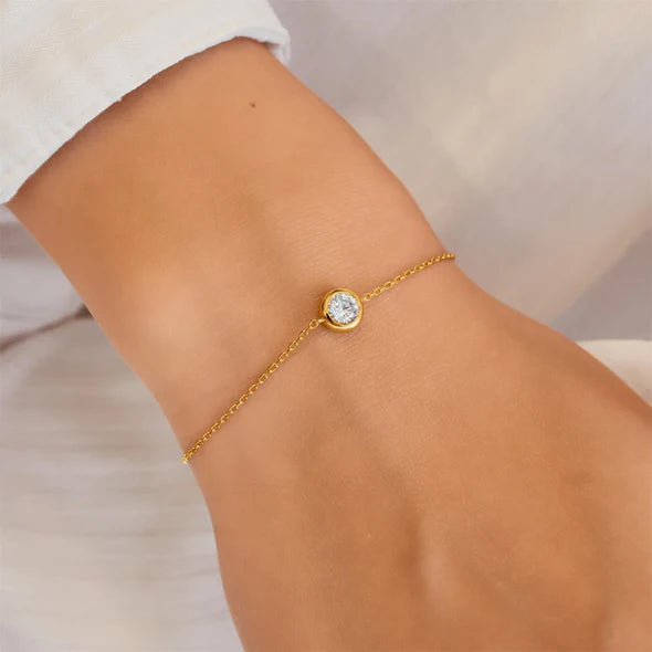 Gold Just You Solitaire Bracelet