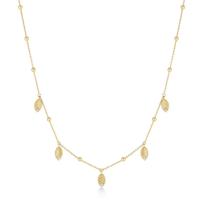 Gold Leaf Station Necklace