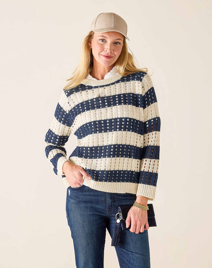 Amalfi Cotton Crochet Sweater, view 2
