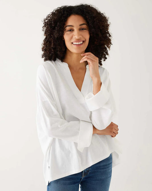 Amelia Long Sleeve Cuff Tee - The Riviera Towel Company