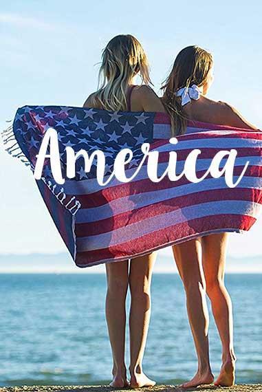 American Flag Towel - The Riviera Towel Company