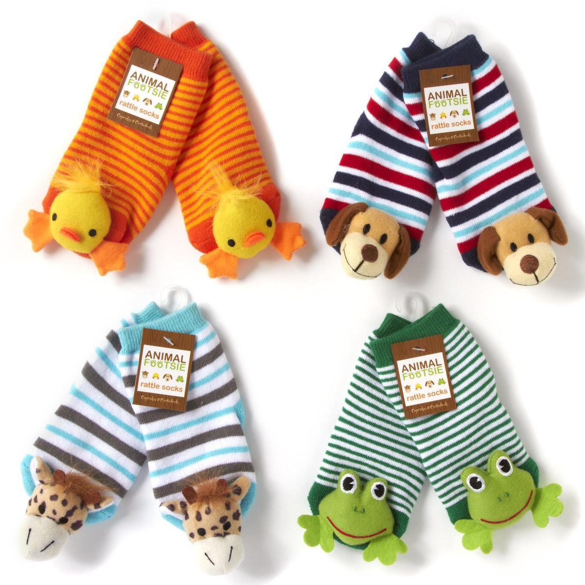 Animal Footsie Rattle Socks - The Riviera Towel Company