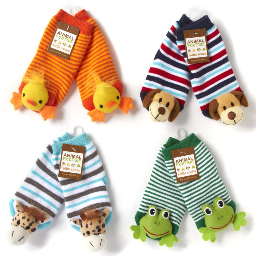 Animal Footsie Rattle Socks - The Riviera Towel Company