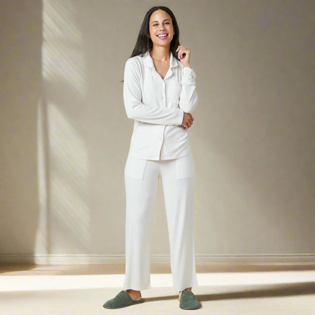Aria - Slim Notch Collar PJ Set - The Riviera Towel Company