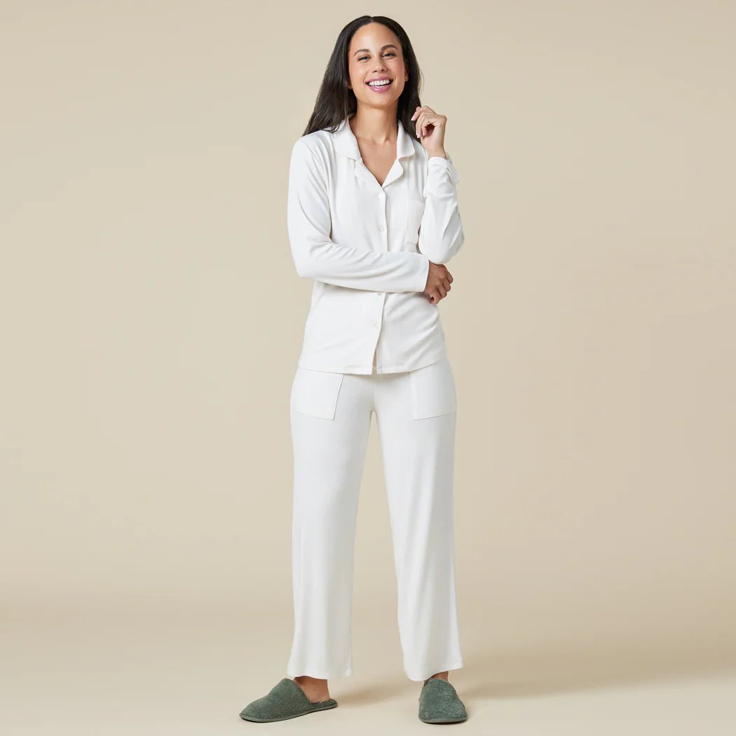 Aria - Slim Notch Collar PJ Set - The Riviera Towel Company