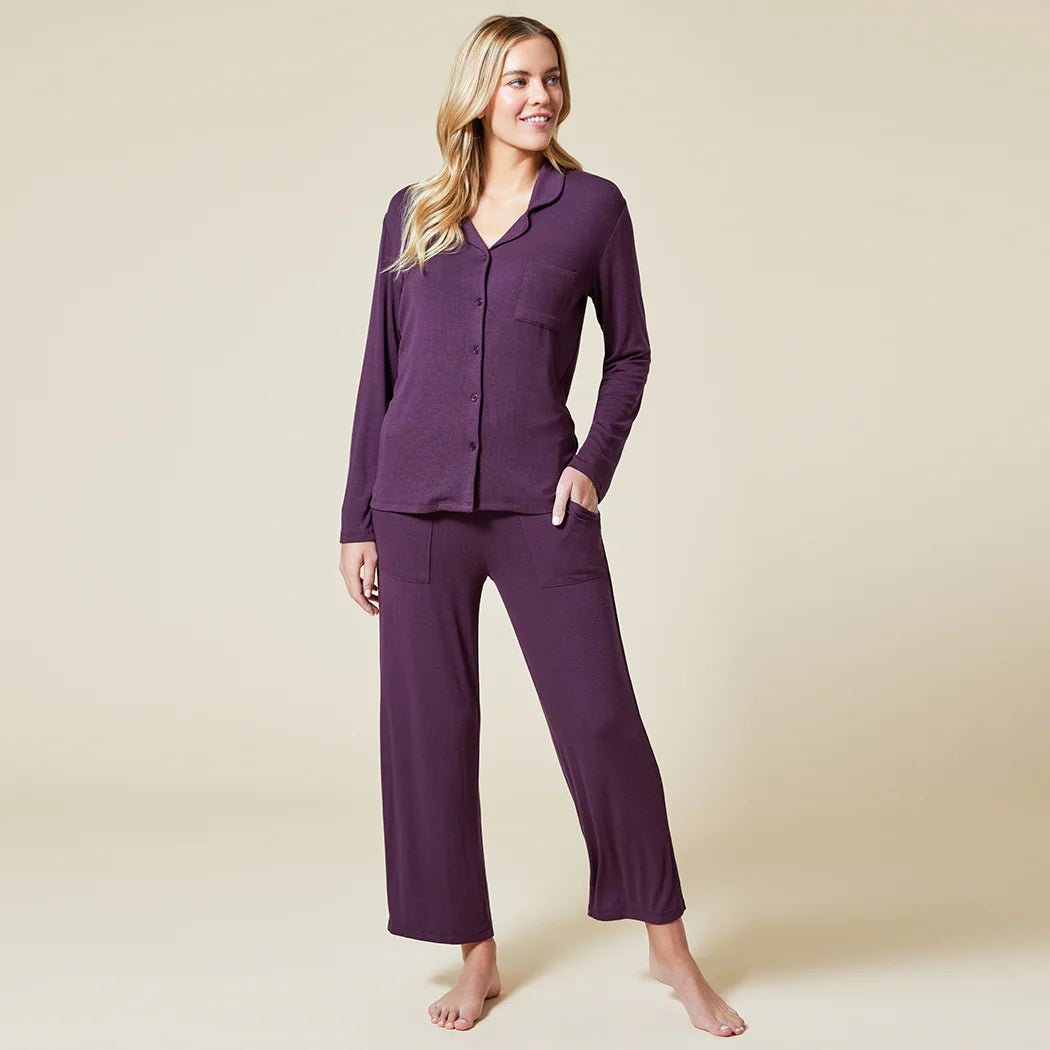 Aria - Slim Notch Collar PJ Set - The Riviera Towel Company