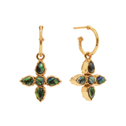 Aurora Hoop Earrings Abalone/MOP, view 2