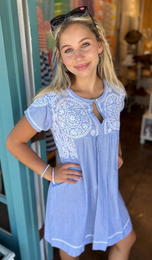Ava Embroidered Tunic - The Riviera Towel Company