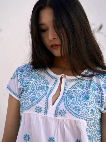 Ava Embroidered Tunic - The Riviera Towel Company