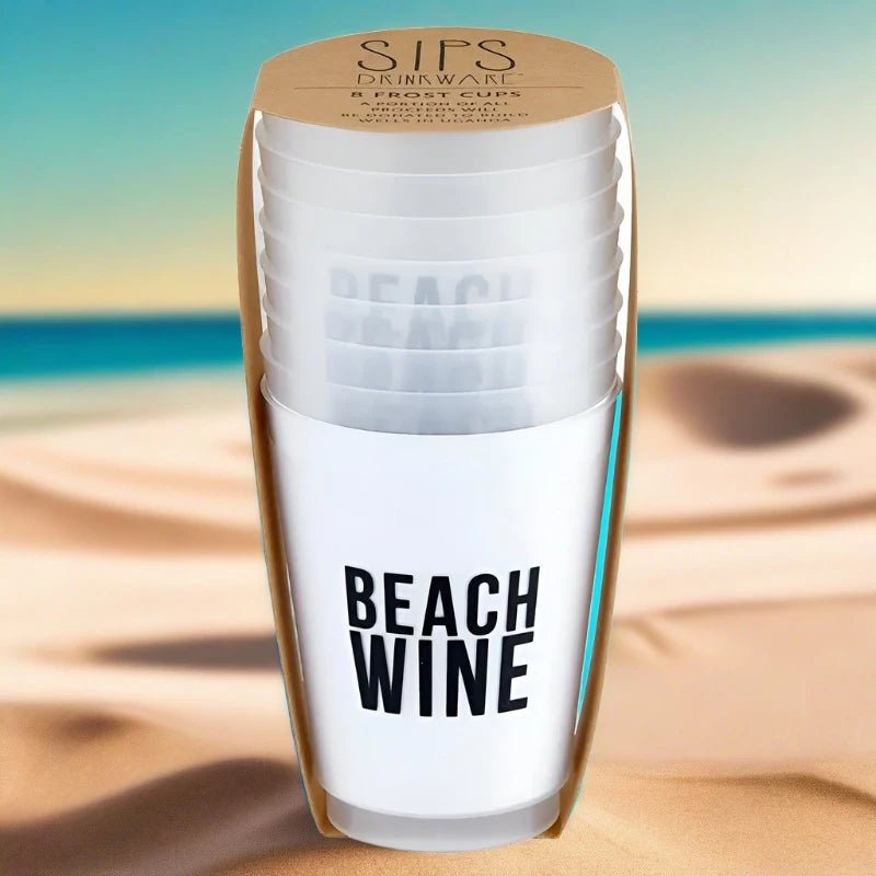 Beach Wine Cups S/8 - The Riviera Towel Company