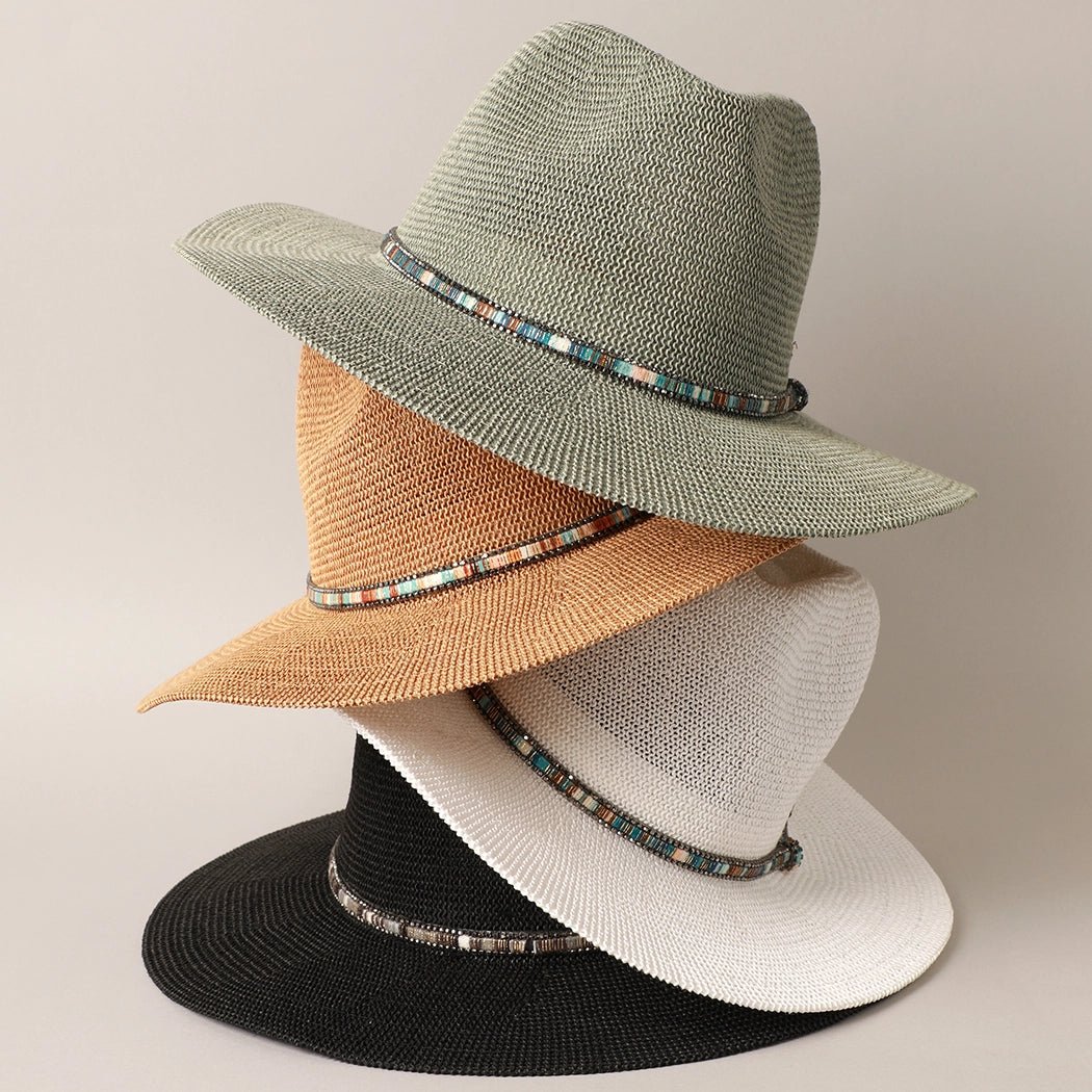 Beaded Panama Hat - The Riviera Towel Company