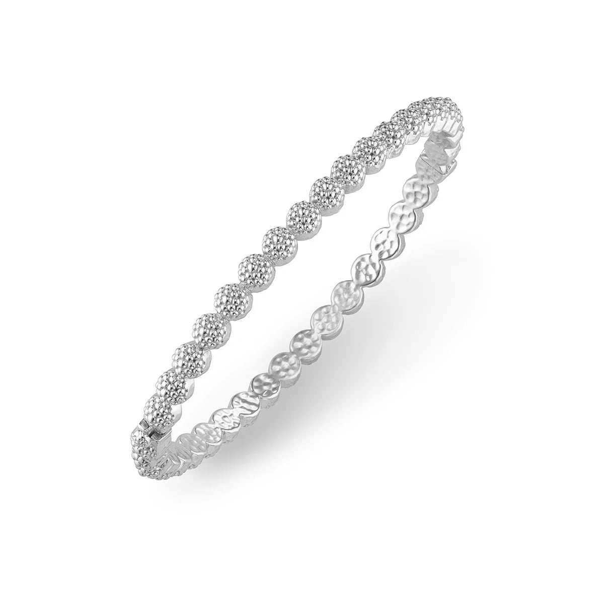 Berry Eternity Petite Hinged Bangle Silver