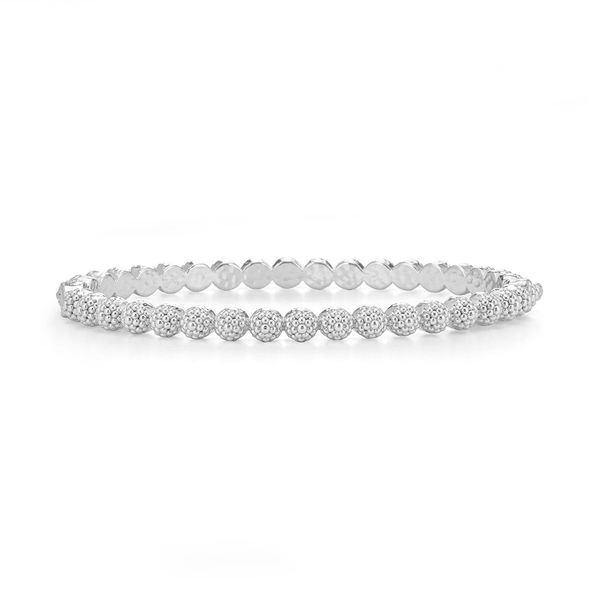 Berry Eternity Petite Hinged Bangle Silver