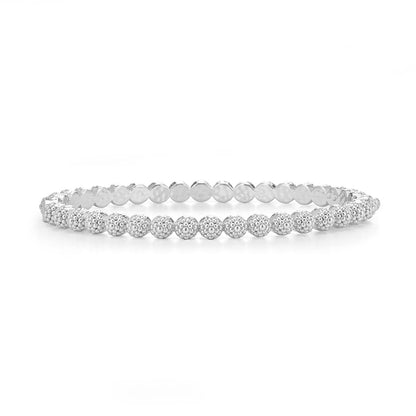 Berry Eternity Petite Hinged Bangle Silver