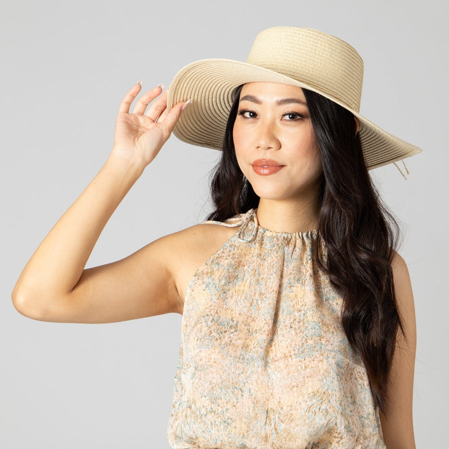 Large Brim Oval Crown Boater, view 2, styled