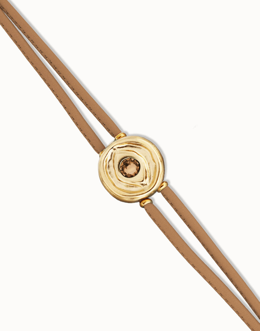 Eye Leather Bracelet, view 2, styled