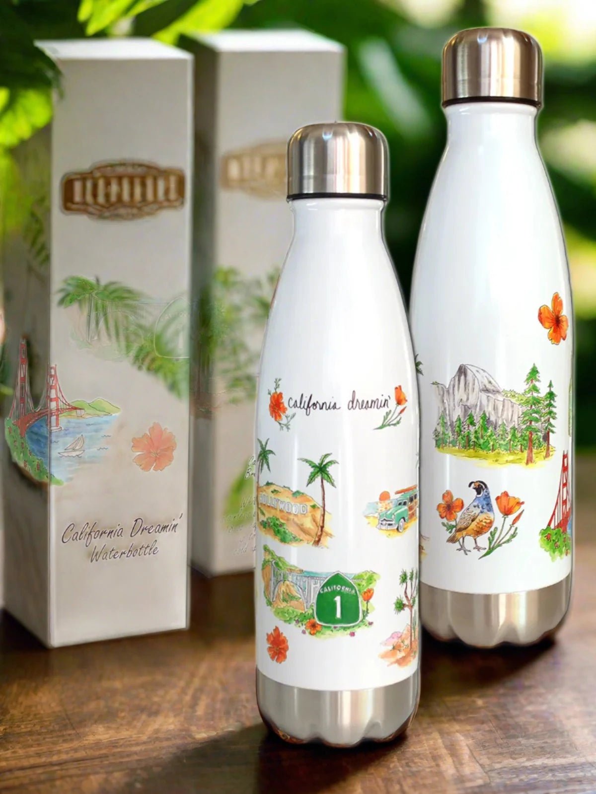 California Dreamin' Stainless Steel Water Bottle - The Riviera Towel Company