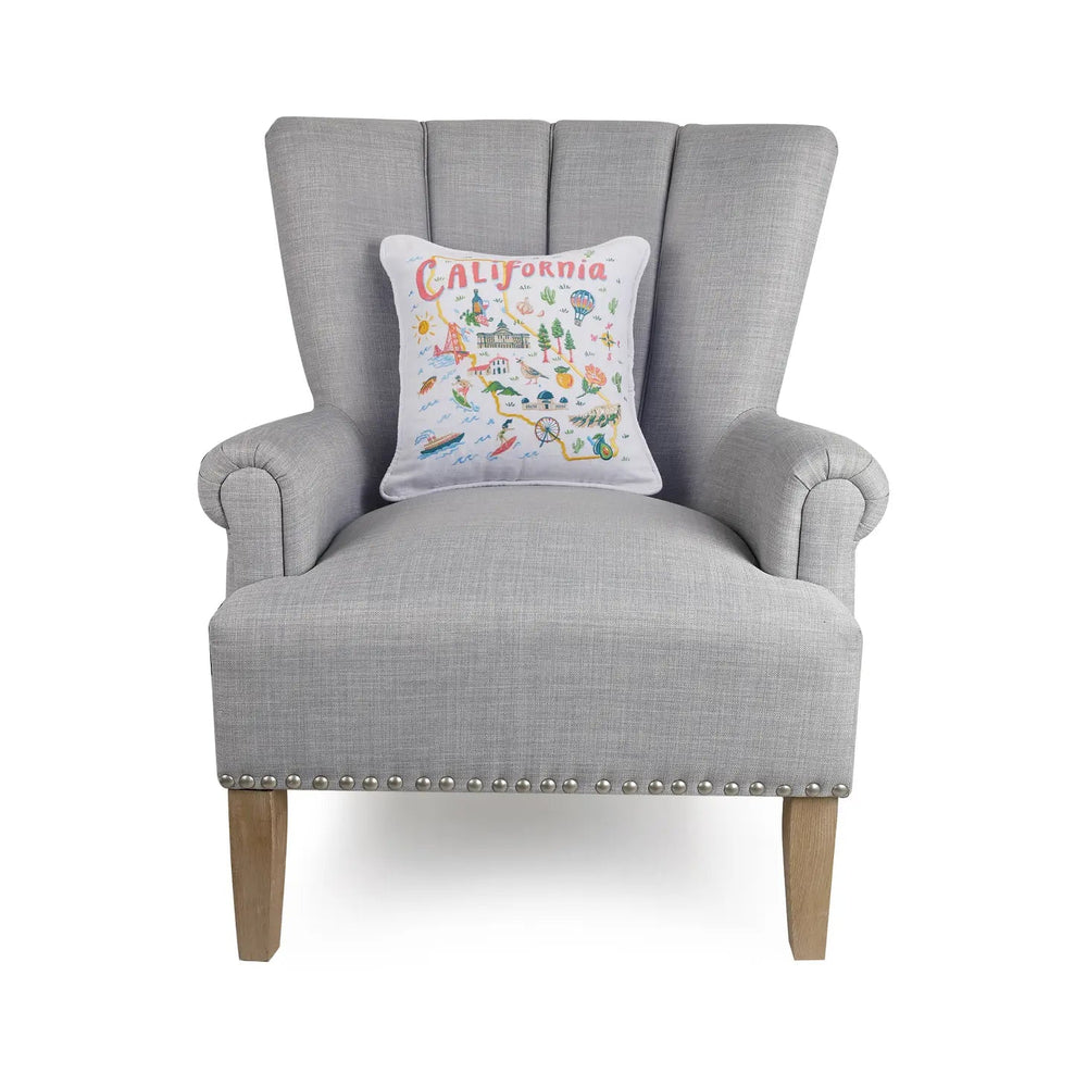 California Embroidered Pillow