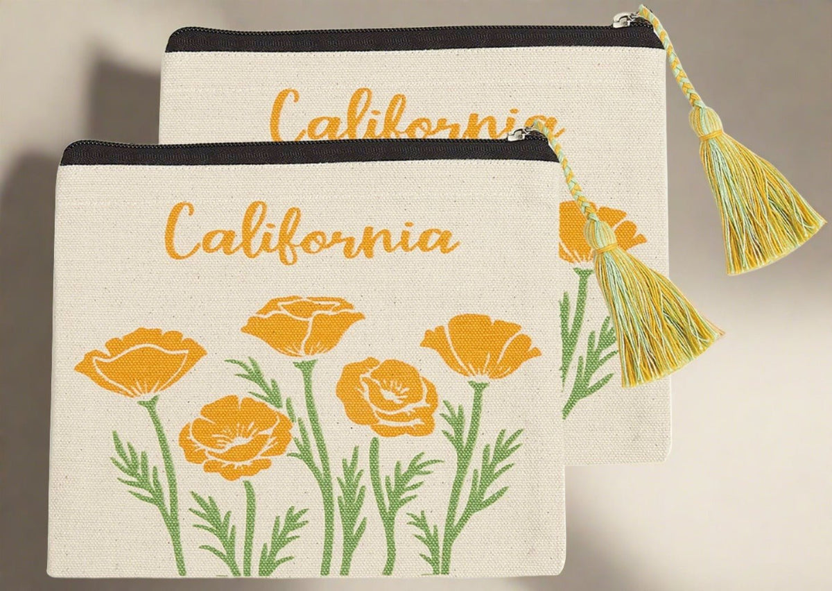 California Poppy Pouch - The Riviera Towel Company