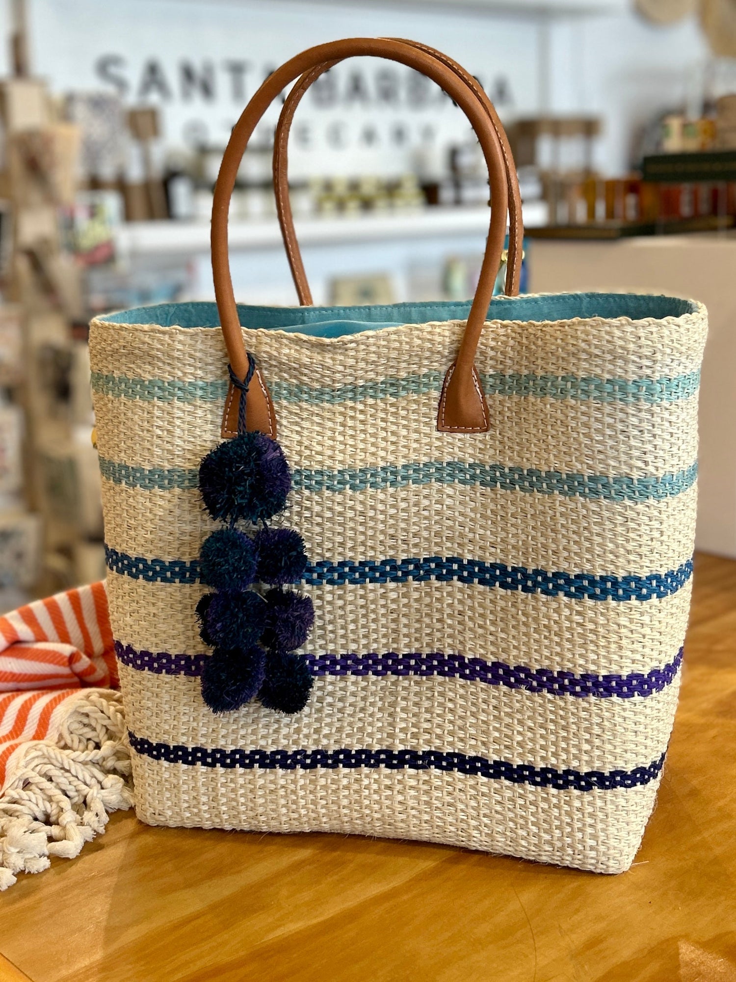 Capitola Straw Bag Basket - The Riviera Towel Company